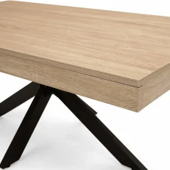 IDMarket Table basse pied araignée bois et noir* Collection Industrielle|Salon Complet