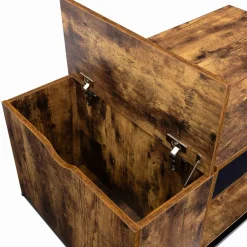 IDMarket Table basse plateau relevable style industriel effet bois vieilli* Collection Vintage|Collection Industrielle