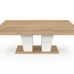 IDMarket Table basse plateau relevable rectangulaire bois et blanc* Collection Contemporaine|Tables Basses