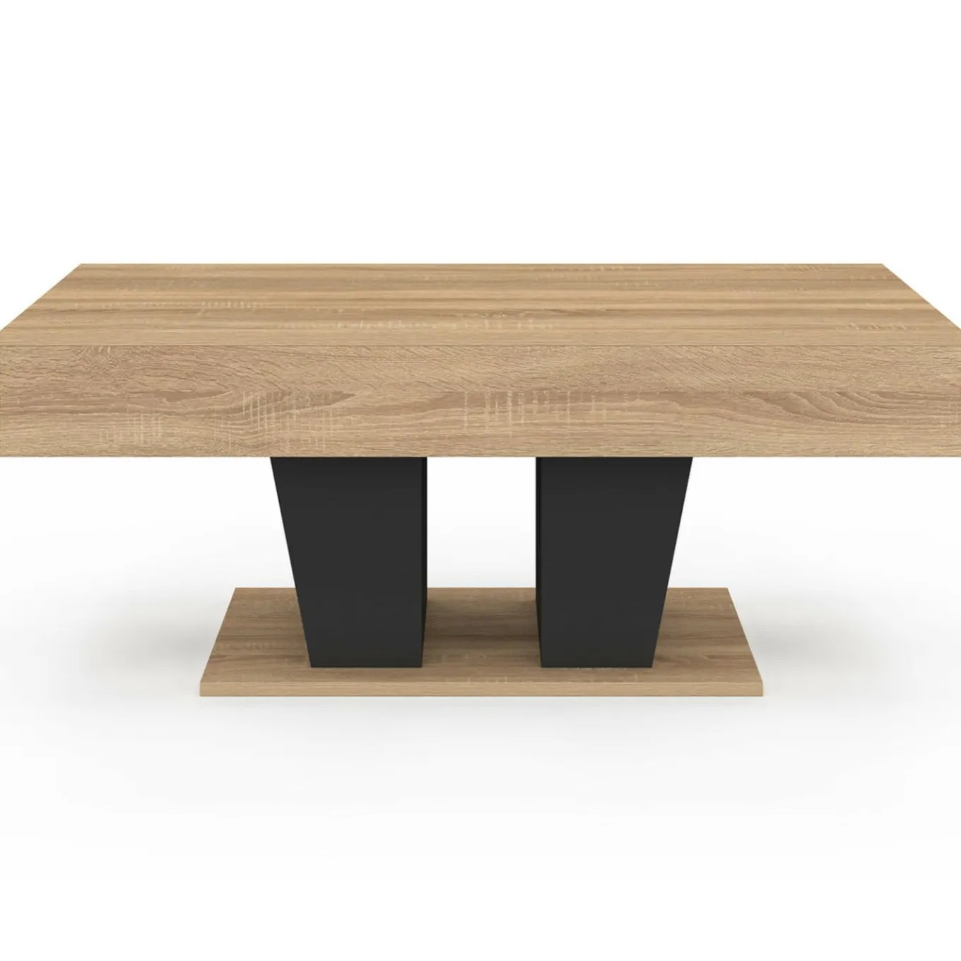 IDMarket Table basse plateau relevable rectangulaire bois et noir* Meubles Noirs|Meubles En Bois