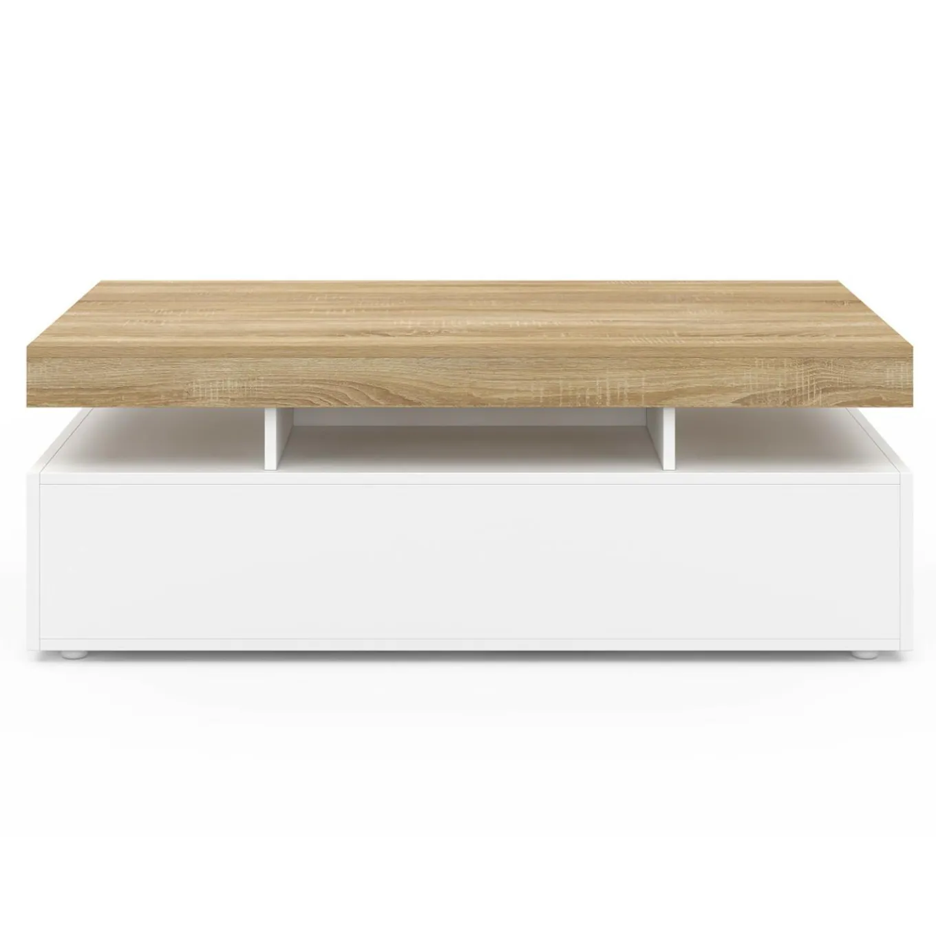 IDMarket Table basse rectangulaire 2 tiroirs blanc* Meubles Tiroirs|Meubles Blancs
