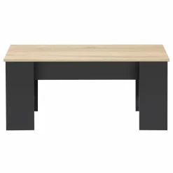 IDMarket Table basse rectangulaire relevable bois noir et imitation hêtre* Collection Design|Salon Complet