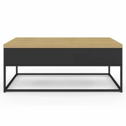 IDMarket Table basse rectangulaire industrielle relevable et convertible pour manger* Meubles Bas|Salon Complet
