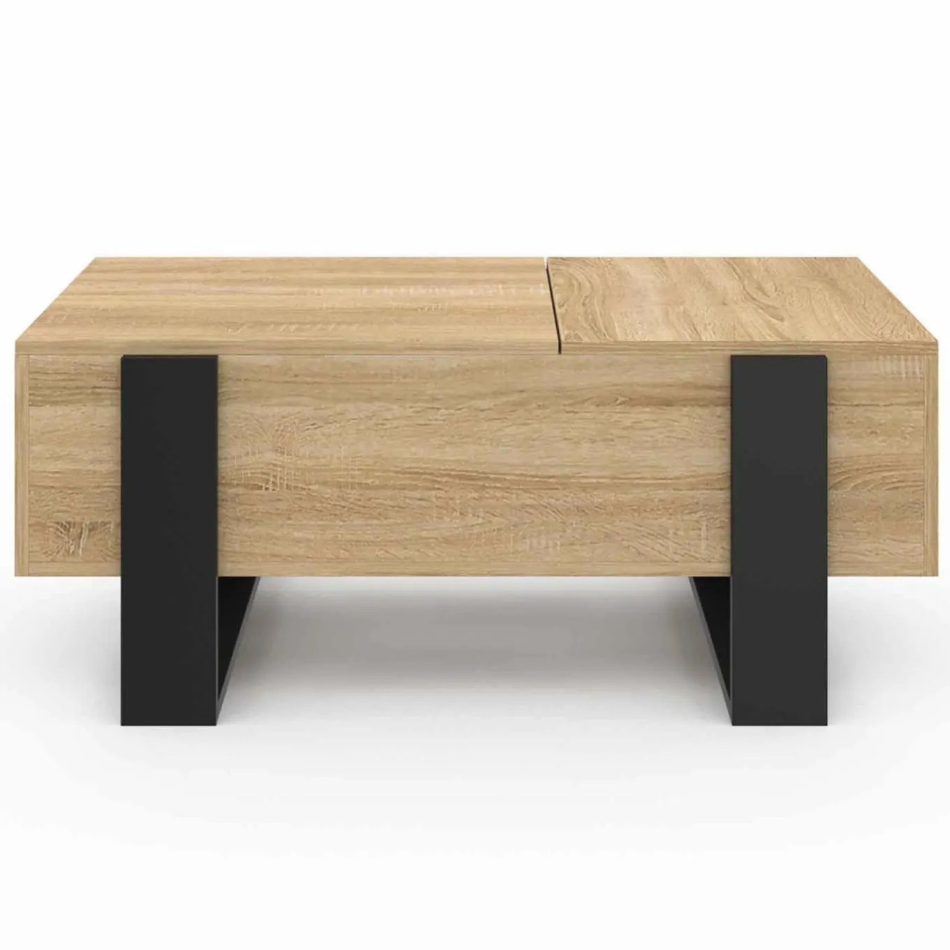IDMarket Table basse relevable 2 plateaux bois et noir* Tables Basses|Collection Moderne