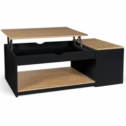 IDMarket Table basse relevable bois noir et façon hêtre* Meubles Bas|Collection Design