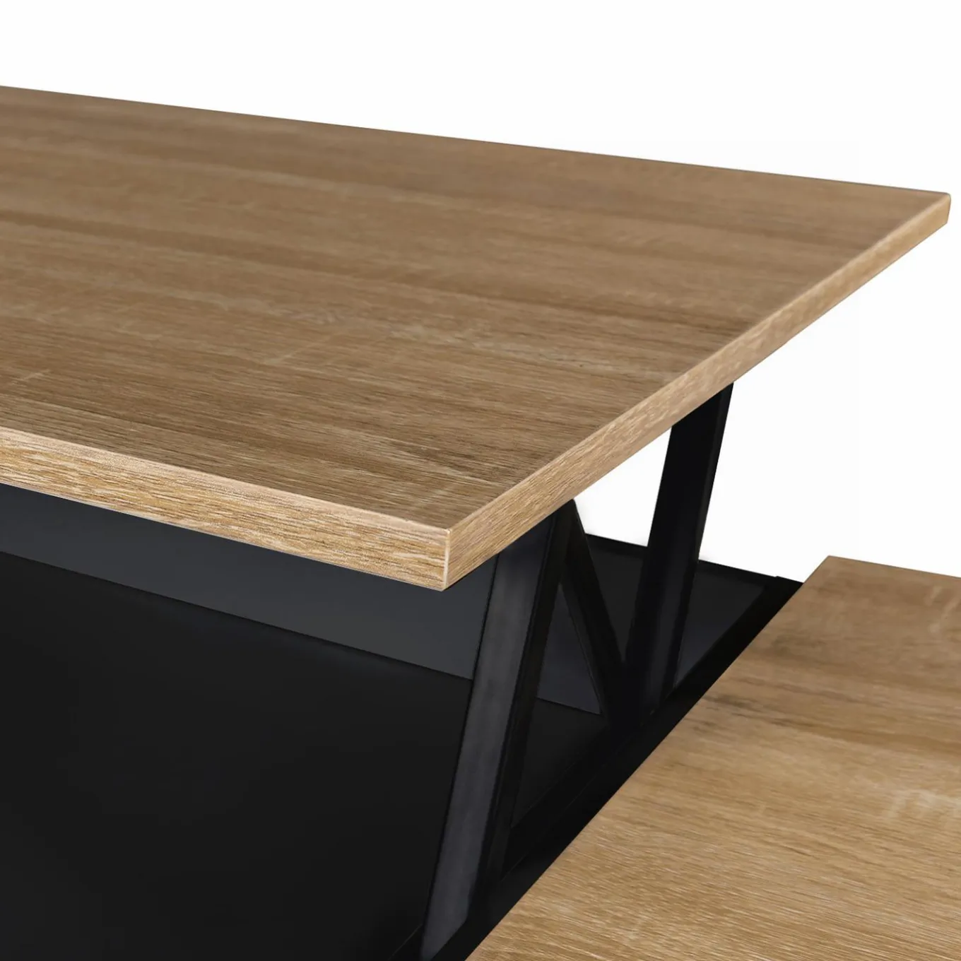 IDMarket Table basse relevable bois noir et façon hêtre* Meubles Bas|Collection Design