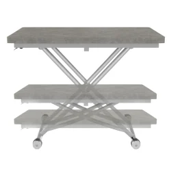 IDMarket Table basse relevable en table à manger moderne avec plateau effet béton* Collection Design|Collection Contemporaine