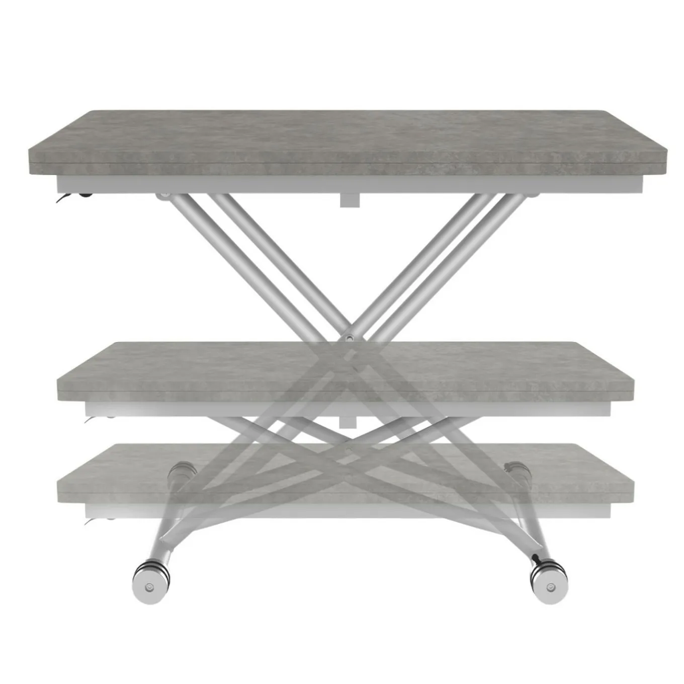 IDMarket Table basse relevable en table à manger moderne avec plateau effet béton* Collection Design|Collection Contemporaine