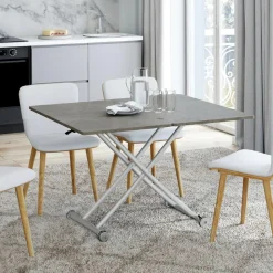 IDMarket Table basse relevable en table à manger moderne avec plateau effet béton* Collection Design|Collection Contemporaine