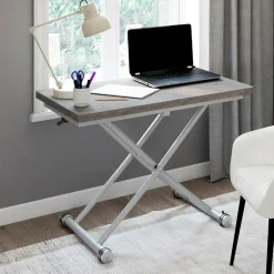 IDMarket Table basse relevable en table à manger moderne avec plateau effet béton* Collection Design|Collection Contemporaine