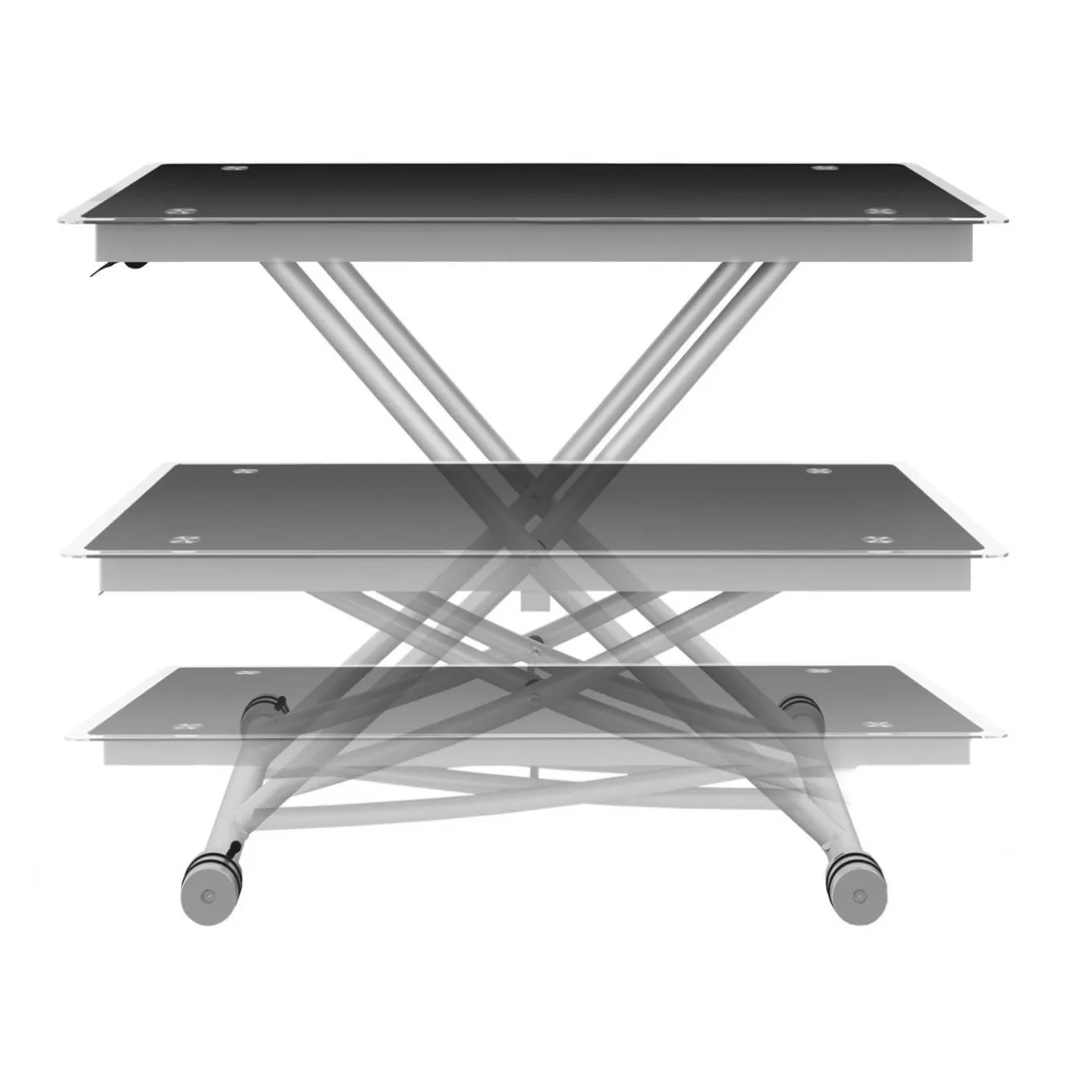 IDMarket Table basse relevable en table à manger verre trempé* Salon Complet|Tables Basses