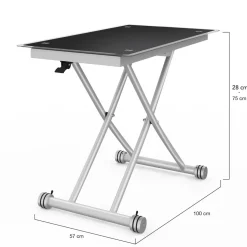 IDMarket Table basse relevable en table à manger verre trempé* Salon Complet|Tables Basses