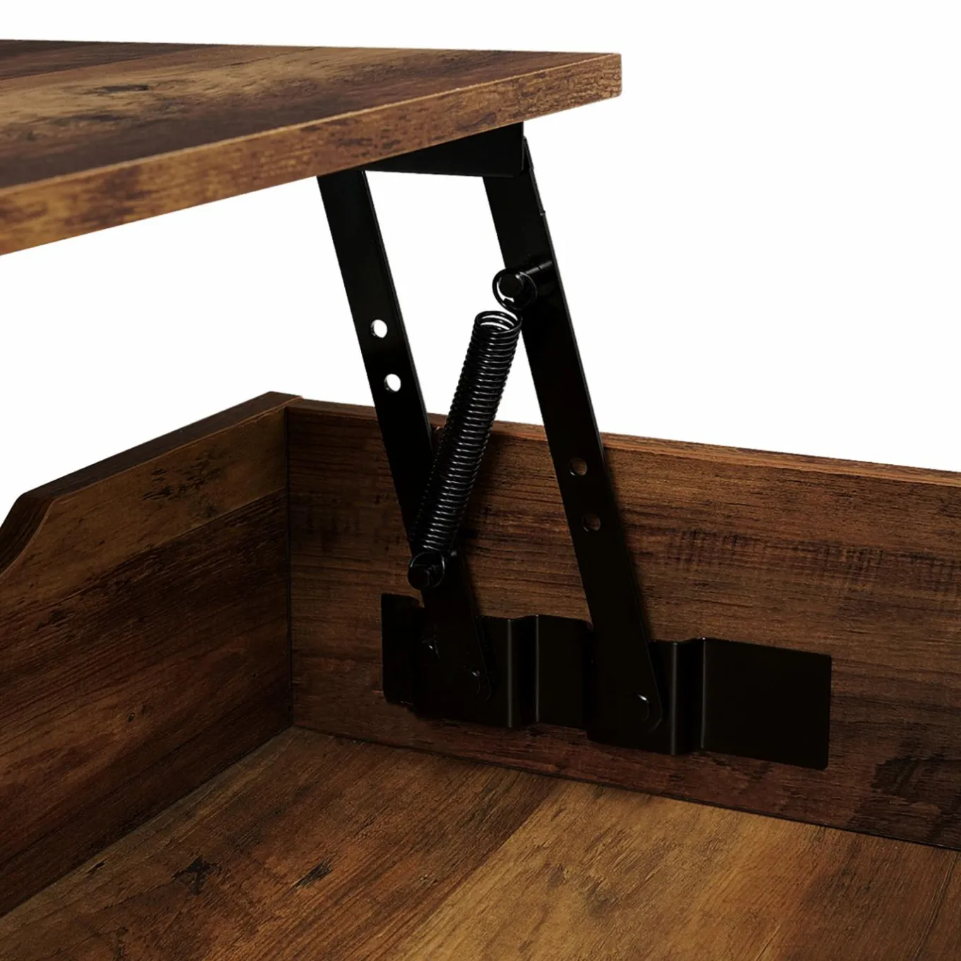 IDMarket Table basse relevable style industriel effet bois vieilli* Meubles Bas|Collection Industrielle