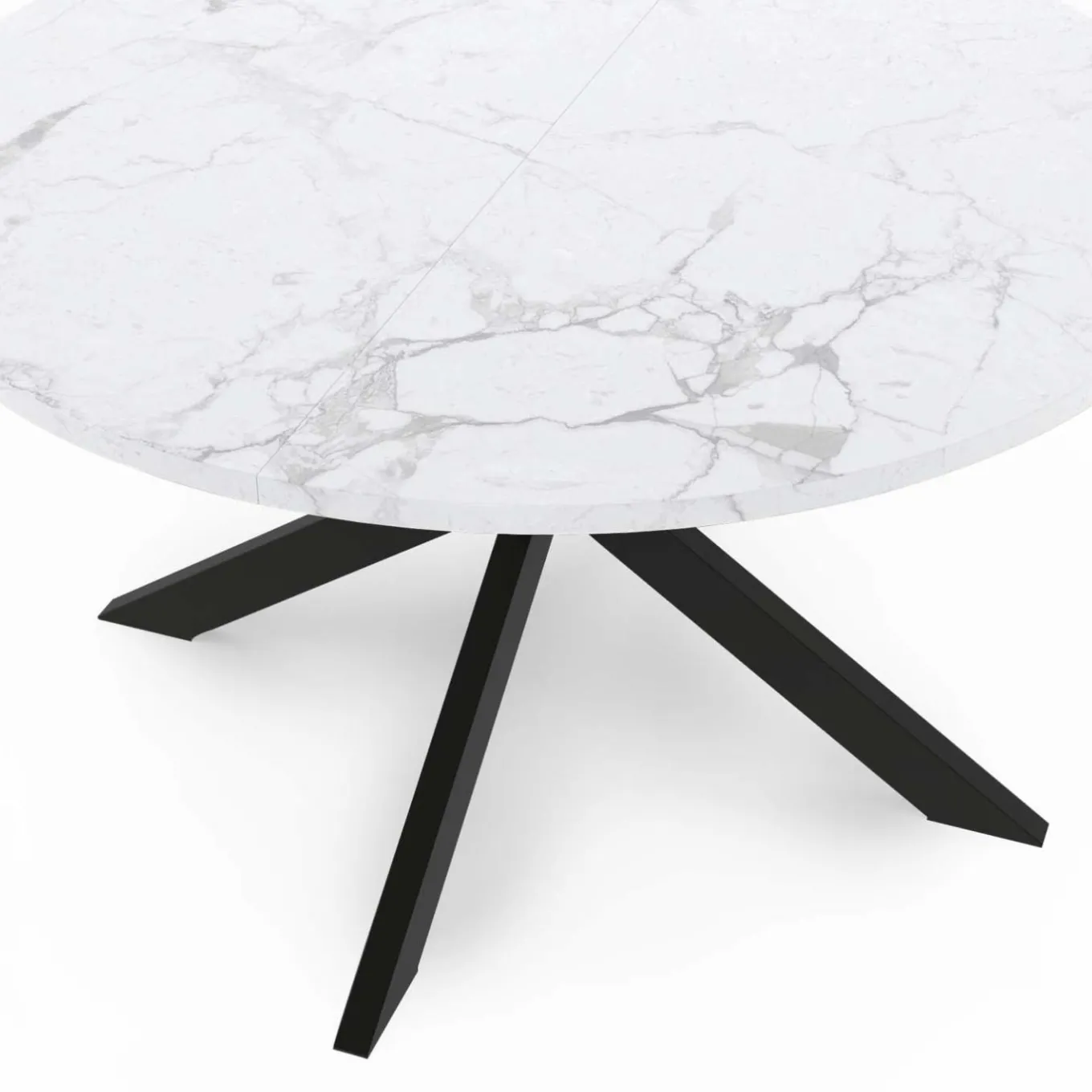 IDMarket Table basse ronde avec plateau effet marbre blanc 70 cm* Meubles Bas|Collection Moderne