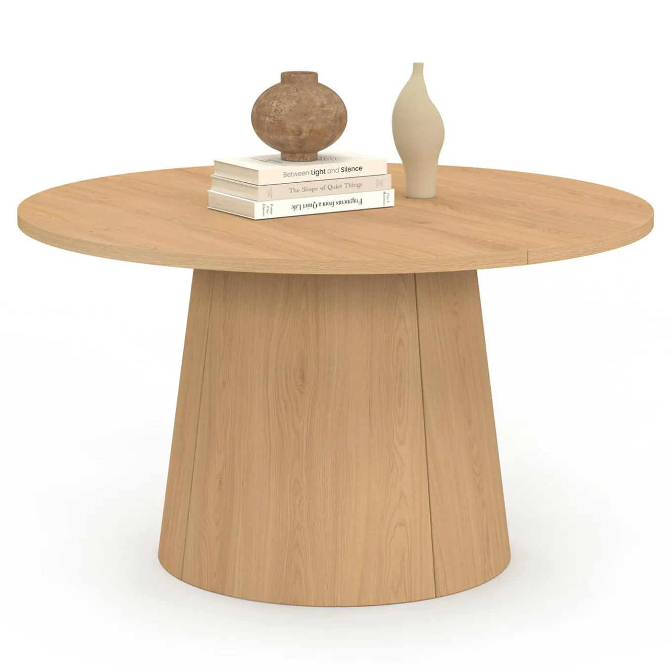 IDMarket Table basse ronde bois effet hêtre 70 cm pied central* Meubles En Bois|Tables Basses
