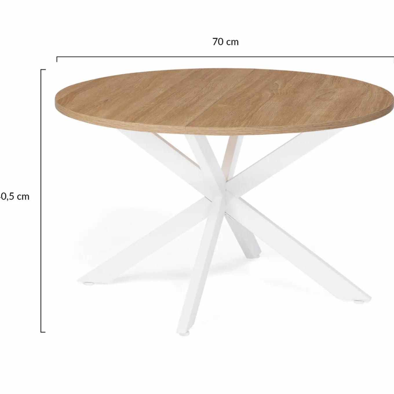 IDMarket Table basse ronde bois et blanche industrielle* Meubles Bas|Collection Moderne