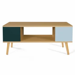 IDMarket Table basse scandinave bois, vert clair et vert foncé* Collection Scandinave|Salon Complet