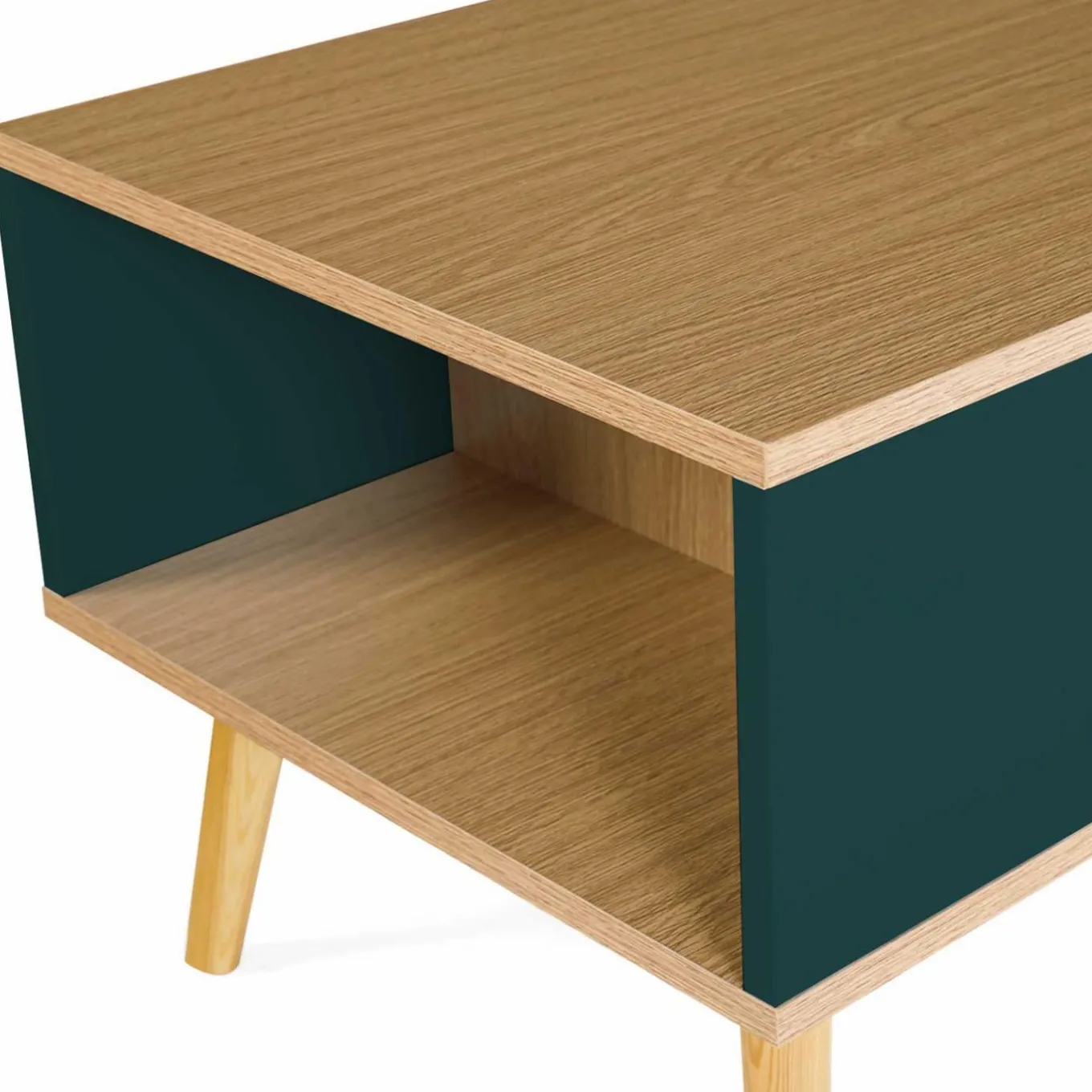 IDMarket Table basse scandinave bois, vert clair et vert foncé* Collection Scandinave|Salon Complet
