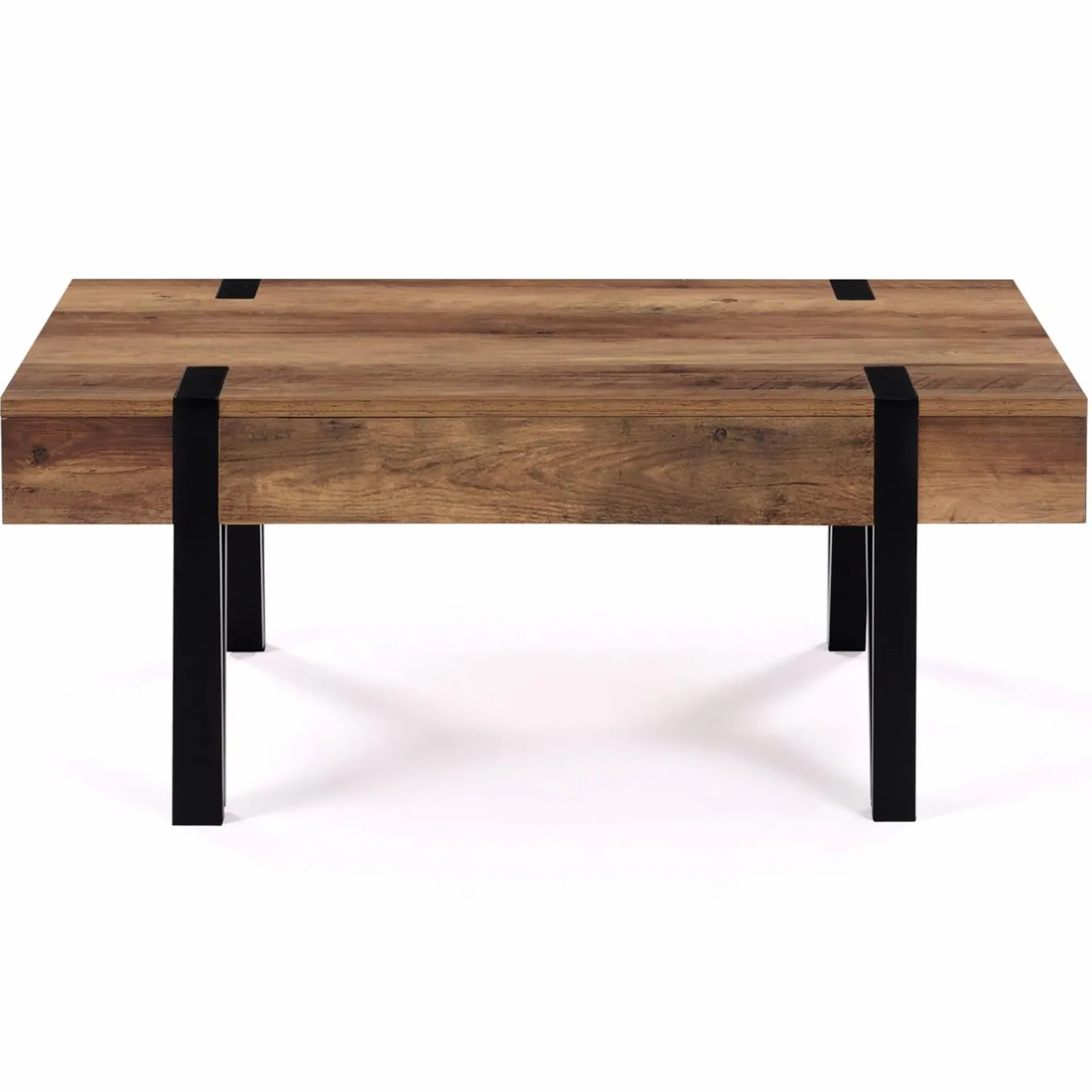 IDMarket Table basse style industriel 1 tiroir pied épingle* Meubles Tiroirs|Meubles En Bois