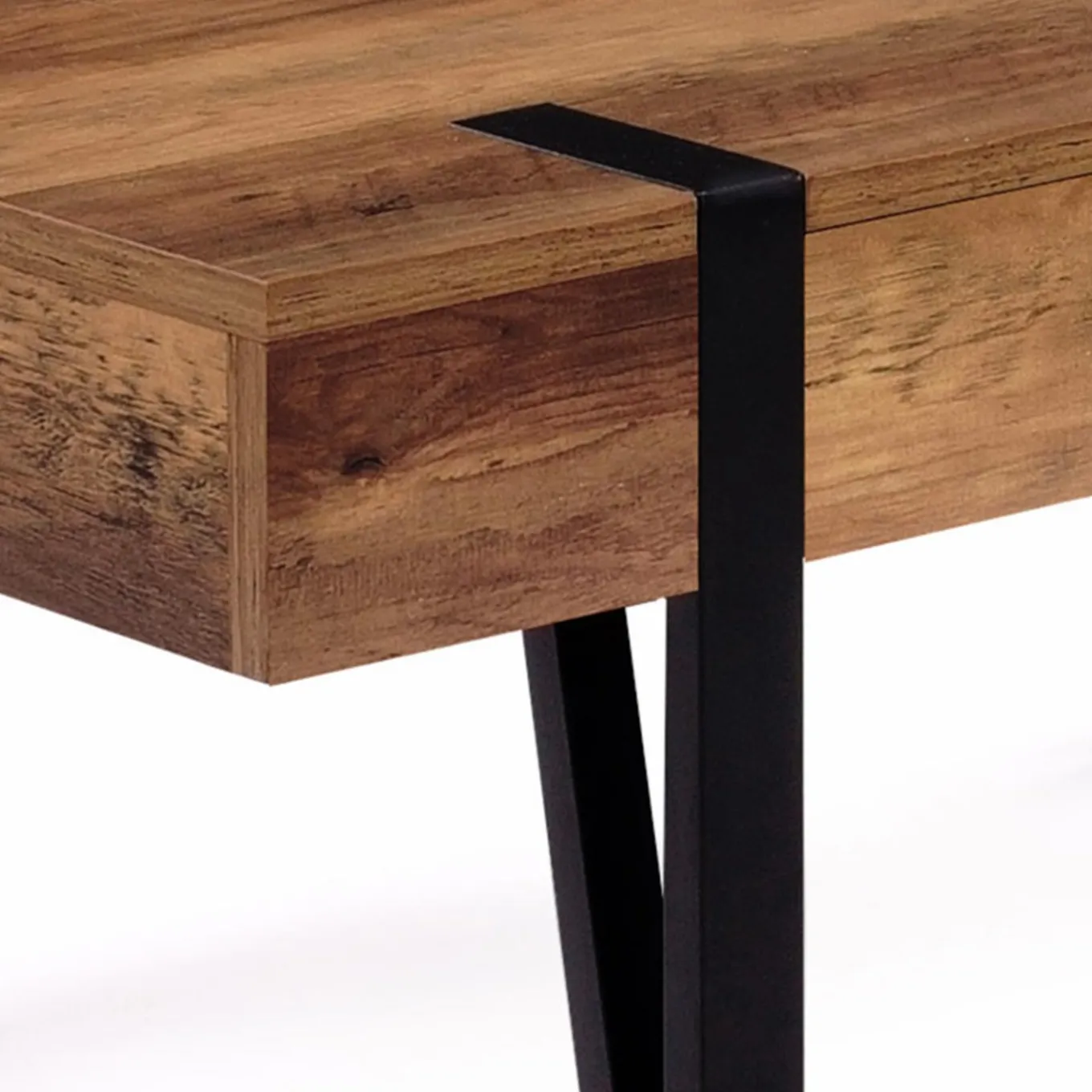 IDMarket Table basse style industriel 1 tiroir pied épingle* Meubles Tiroirs|Meubles En Bois