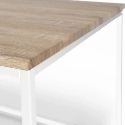 IDMarket Table basse style industriel bois et métal blanc* Collection Industrielle|Salon Complet