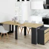 IDMarket Table buffet extensible 10 personnes 235 cm bois et noir* Meubles Noirs|Meubles En Bois