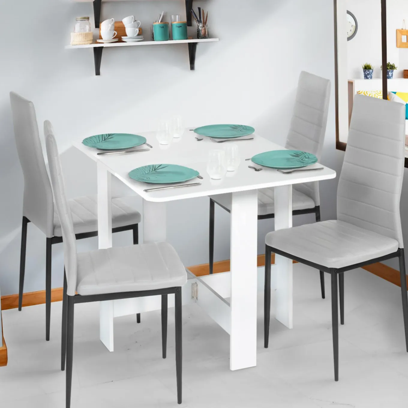 IDMarket Table console blanche en bois* Meubles Blancs|Consoles