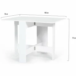 IDMarket Table console blanche en bois* Meubles Blancs|Consoles