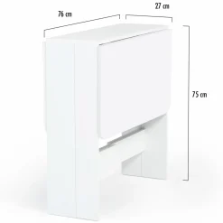 IDMarket Table console blanche en bois* Meubles Blancs|Consoles