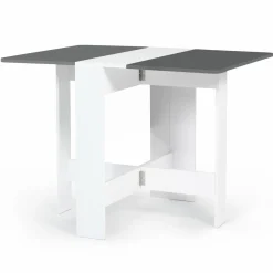 IDMarket Table console blanche et grise en bois* Meubles Blancs|Collection Contemporaine