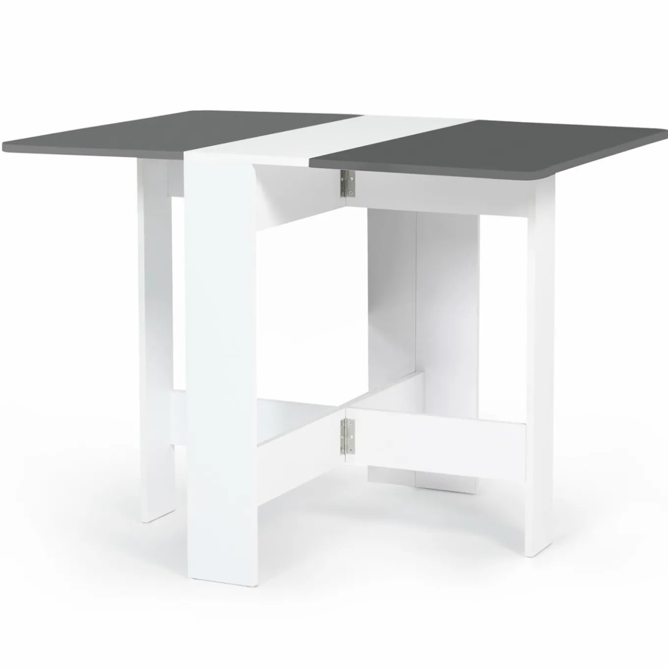 IDMarket Table console blanche et grise en bois* Meubles Blancs|Collection Contemporaine