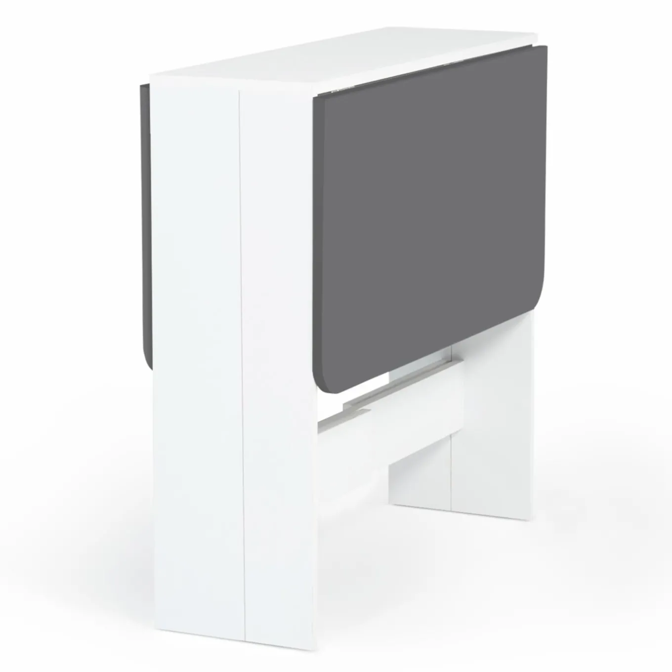 IDMarket Table console blanche et grise en bois* Meubles Blancs|Collection Contemporaine