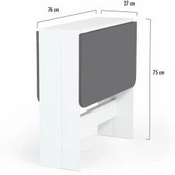 IDMarket Table console blanche et grise en bois* Meubles Blancs|Collection Contemporaine