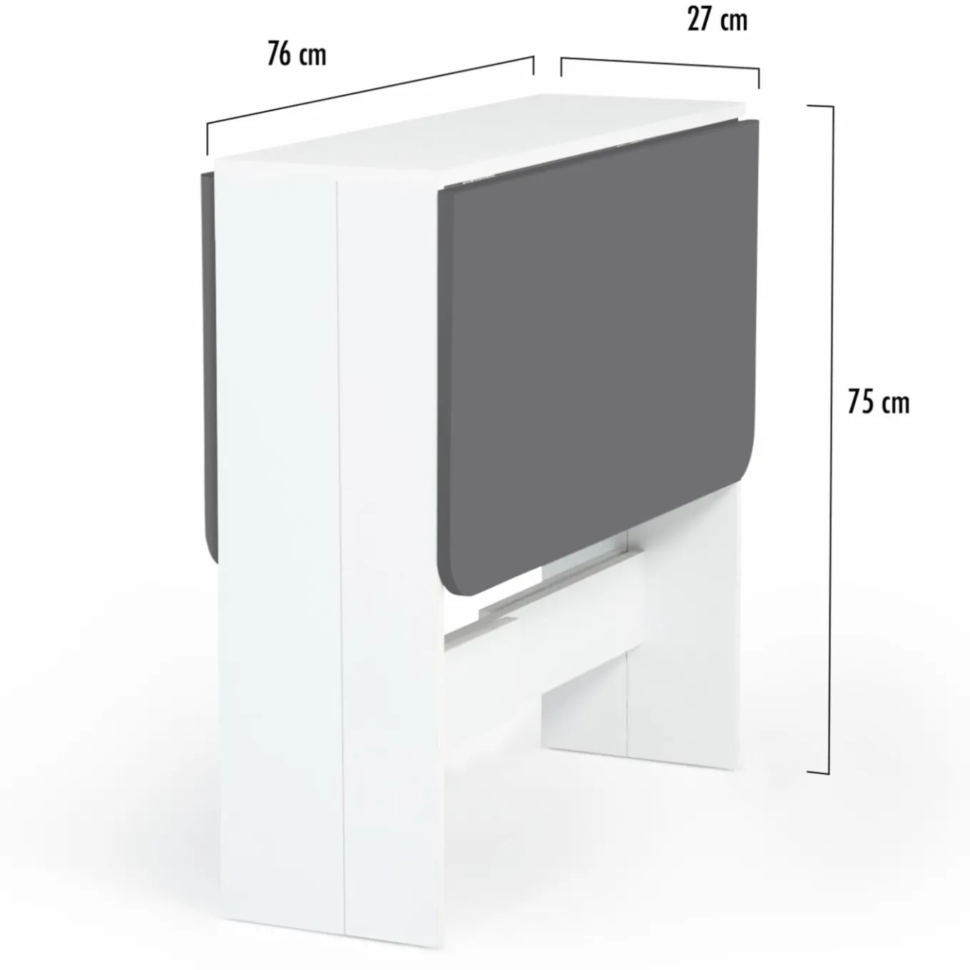 IDMarket Table console blanche et grise en bois* Meubles Blancs|Collection Contemporaine