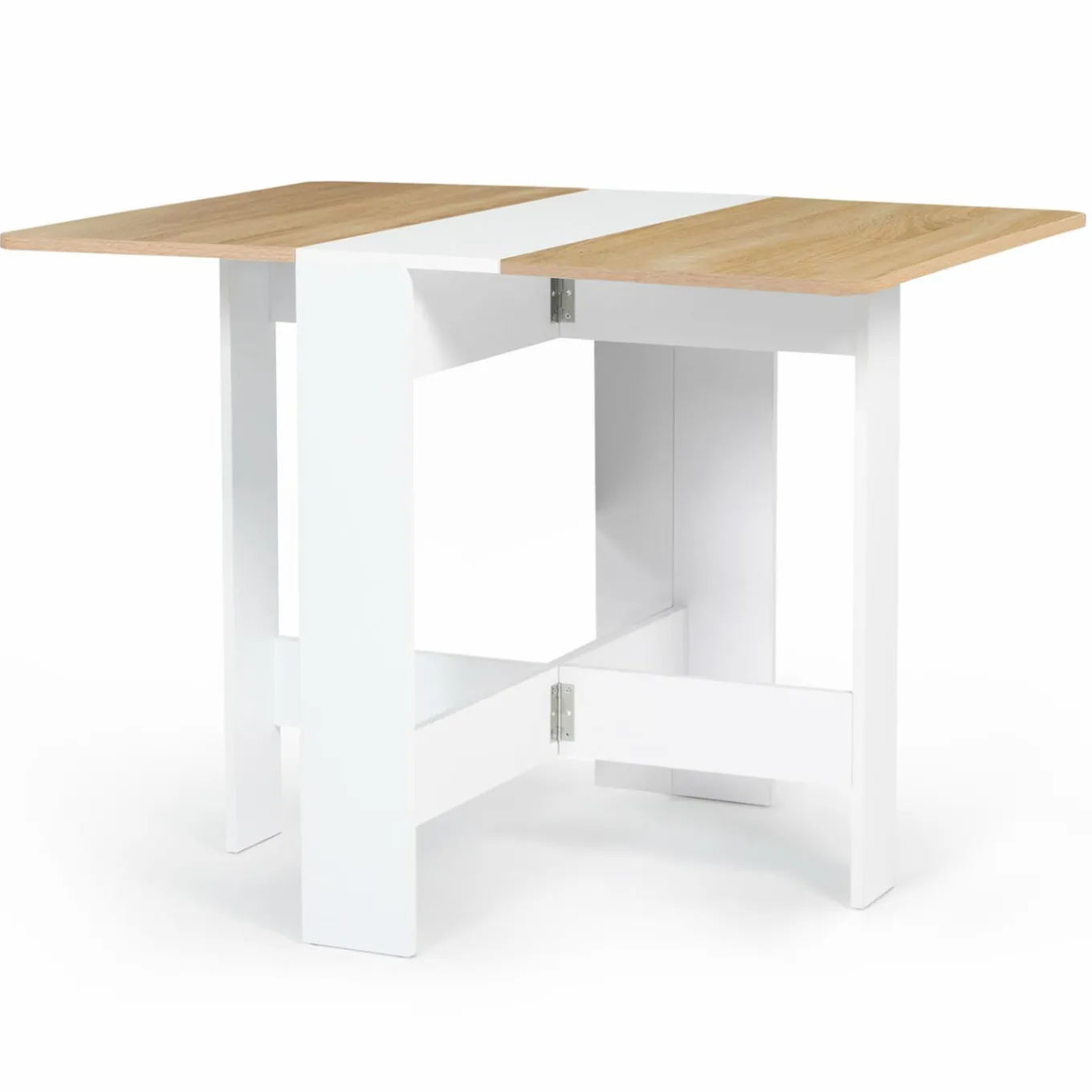IDMarket Table console bois blanc et imitation hêtre* Meubles Blancs|Collection Contemporaine