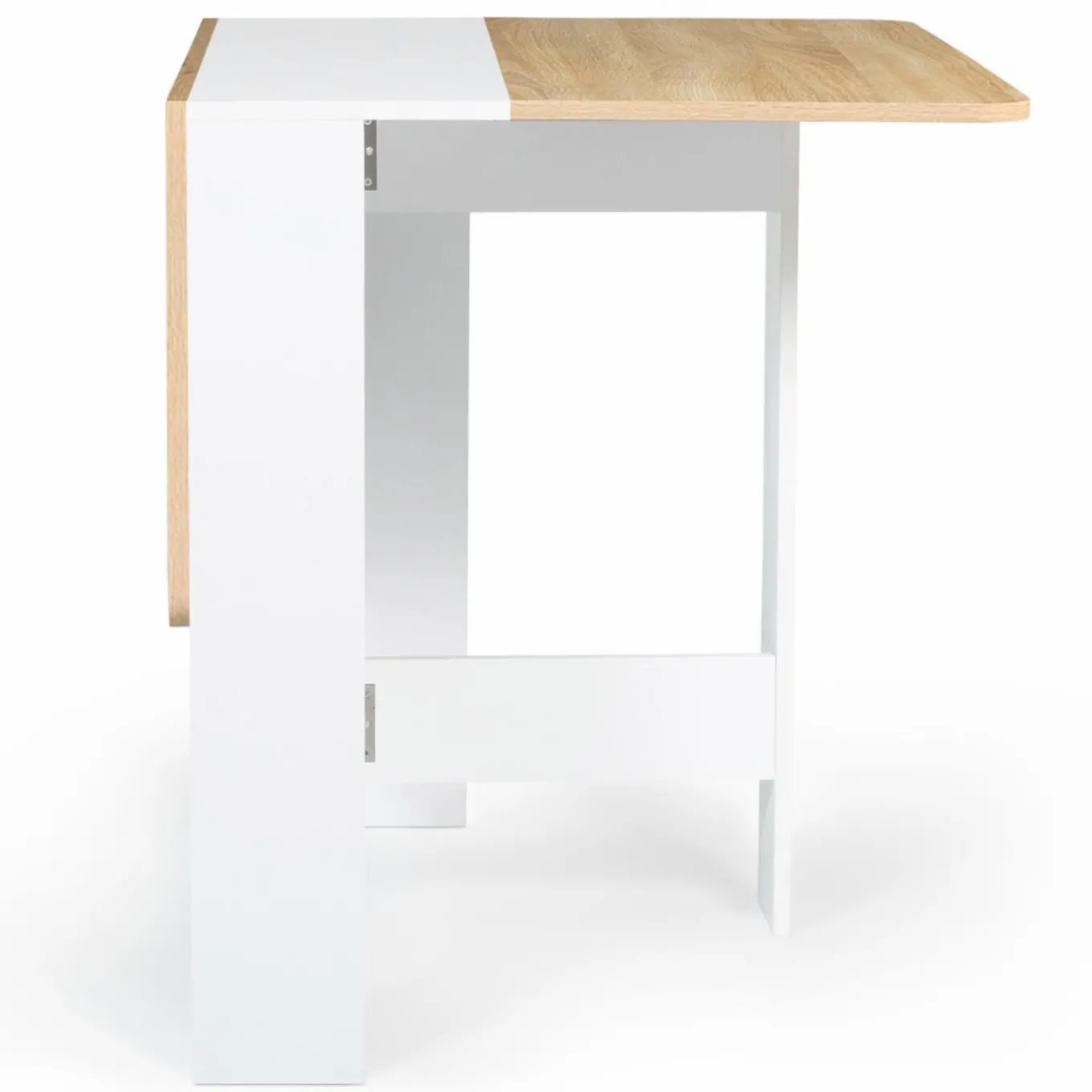 IDMarket Table console bois blanc et imitation hêtre* Meubles Blancs|Collection Contemporaine