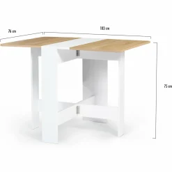 IDMarket Table console bois blanc et imitation hêtre* Meubles Blancs|Collection Contemporaine