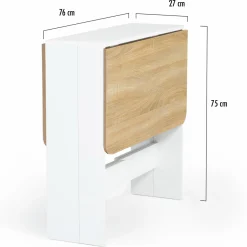 IDMarket Table console bois blanc et imitation hêtre* Meubles Blancs|Collection Contemporaine