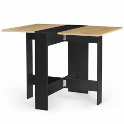 IDMarket Table console bois noir et imitation hêtre* Meubles Noirs|Collection Contemporaine