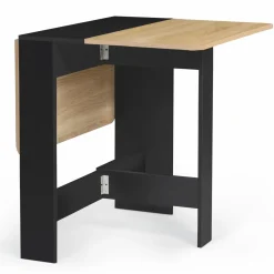 IDMarket Table console bois noir et imitation hêtre* Meubles Noirs|Collection Contemporaine