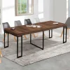 IDMarket Table console extensible bois foncé 10 personnes* Collection Industrielle|Consoles