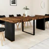 IDMarket Table console extensible 10 personnes 235 cm bois effet vieilli et noir* Consoles|Consoles De Cuisine