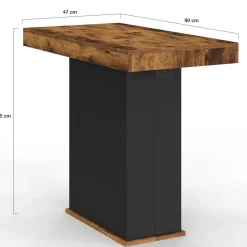 IDMarket Table console extensible 10 personnes 235 cm bois effet vieilli et noir* Consoles|Consoles De Cuisine
