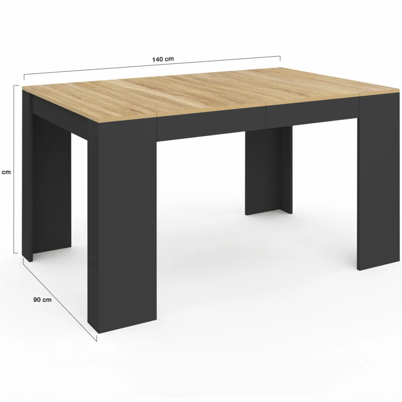 IDMarket Table console extensible noir et bois* Meubles En Bois|Petits Meubles