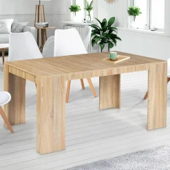 IDMarket Table console extensible imitation hêtre 6 personnes 140 cm* Meubles En Bois|Collection Design