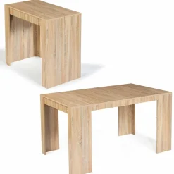 IDMarket Table console extensible imitation hêtre 6 personnes 140 cm* Meubles En Bois|Collection Design
