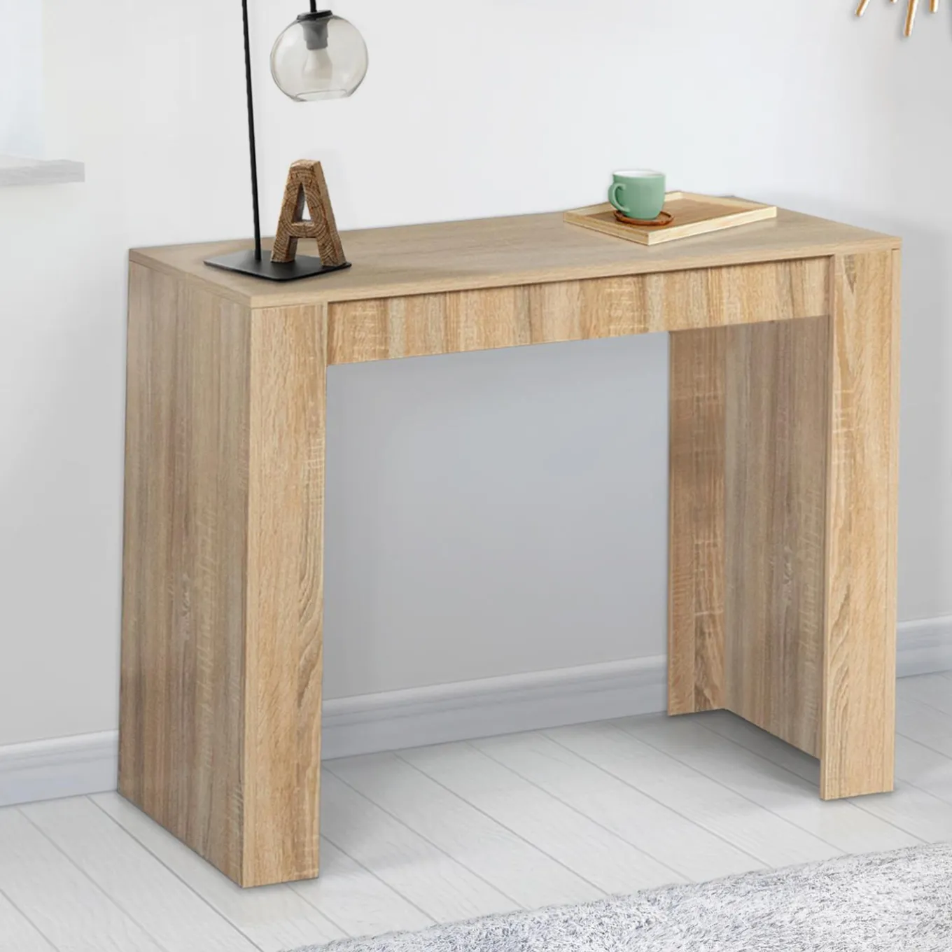 IDMarket Table console extensible imitation hêtre 6 personnes 140 cm* Meubles En Bois|Collection Design