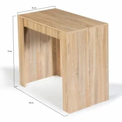 IDMarket Table console extensible imitation hêtre 6 personnes 140 cm* Meubles En Bois|Collection Design