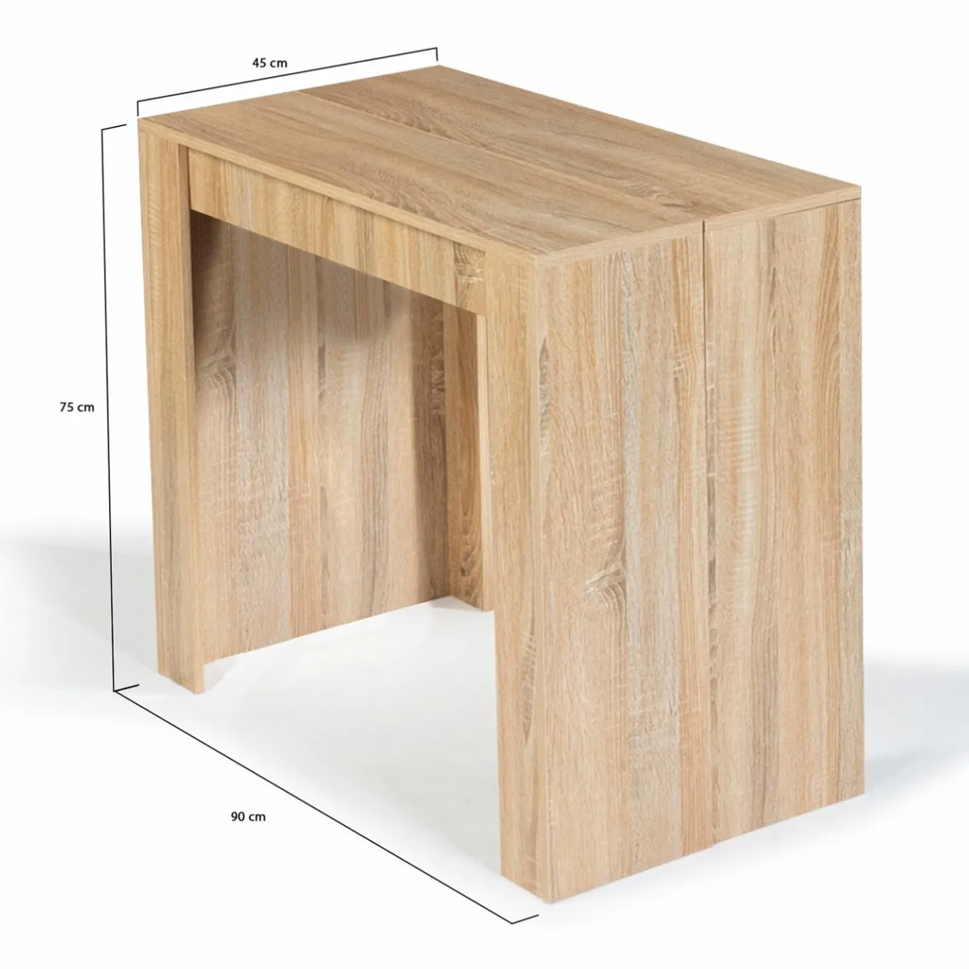 IDMarket Table console extensible imitation hêtre 6 personnes 140 cm* Meubles En Bois|Collection Design