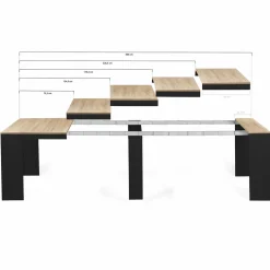 IDMarket Table console extensible 14 personnes bois noir et façon hêtre* Meubles En Bois|Collection Moderne